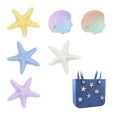 6Pcs Starfish Shell Charms for Bogg Bag Accessories Insert A