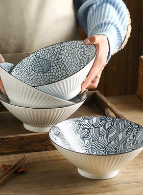 Restaurant 8-inch ceramic Japanese ramen bowl