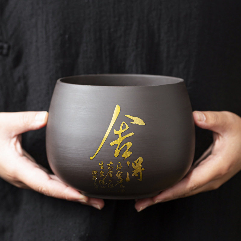 紫砂大号茶渣缸家用水盂建水茶水缸废水桶功夫茶配茶洗杯零配