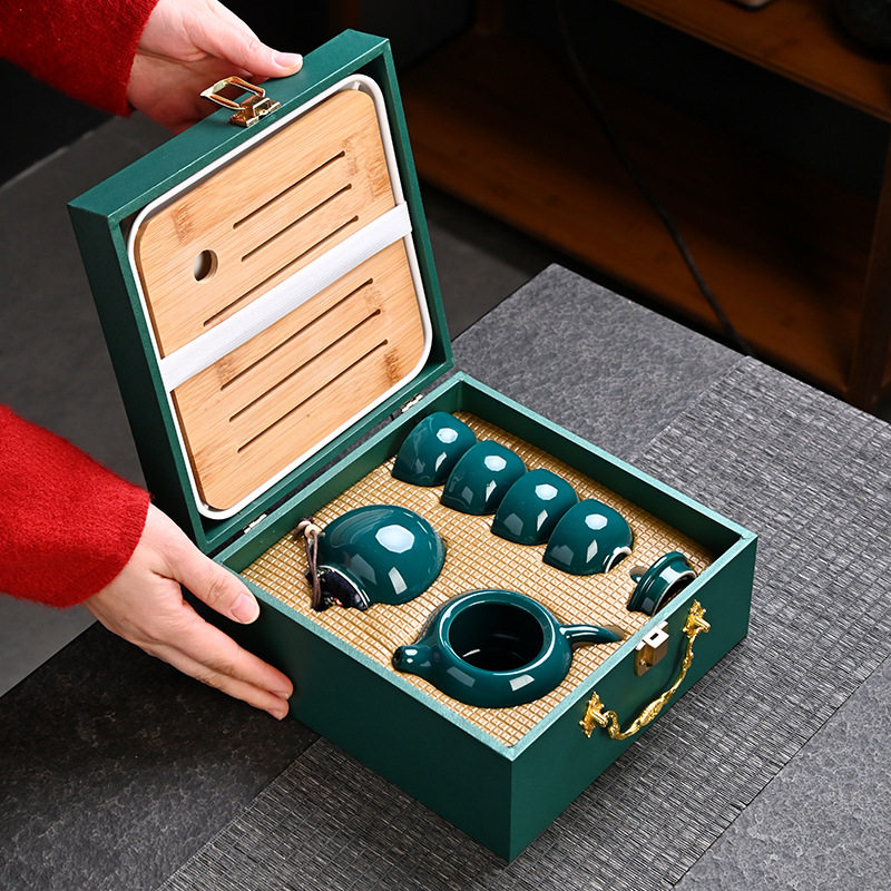 定窑茶具套装一整套含茶盘带礼盒陶瓷功夫礼品高档随手礼定制logo