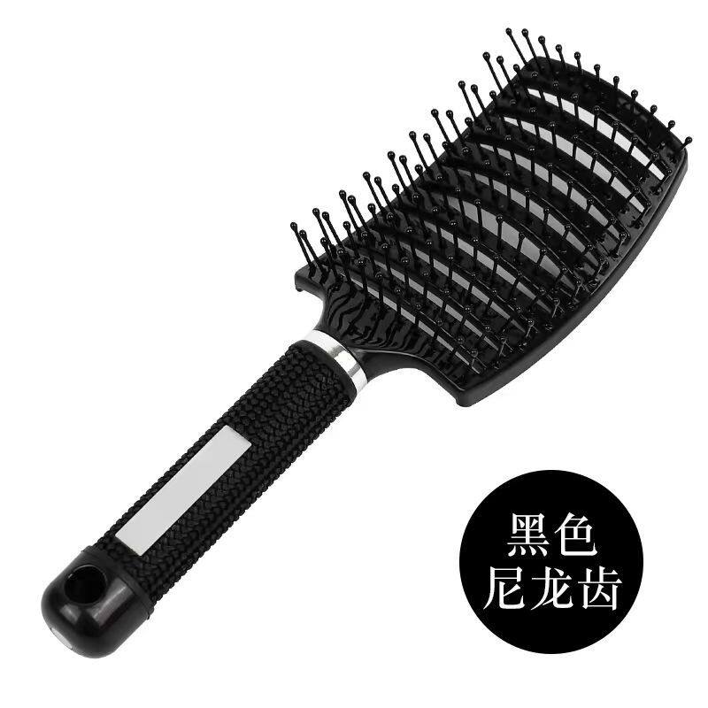 热销新款镂空大弯梳单根丝尼龙按摩梳子美发工具现货工厂供应