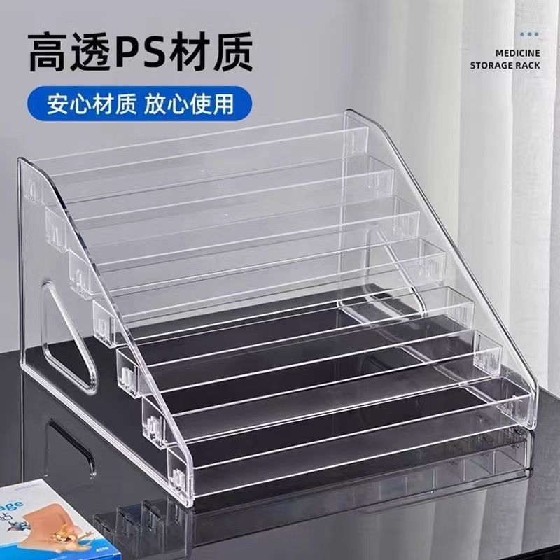 透明亚克力眼影盘气垫粉饼收纳盒指甲油口红吧唧多功能展示架收纳