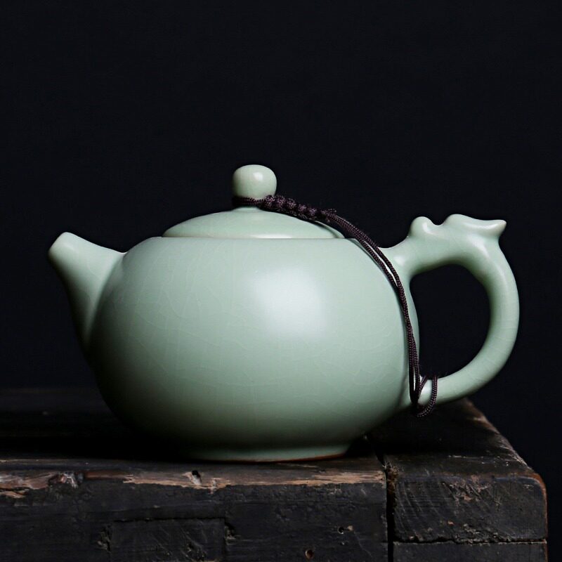 厂家直销汝窑茶壶裂纹可养家用大号功夫茶具单壶精美哥窑西施壶