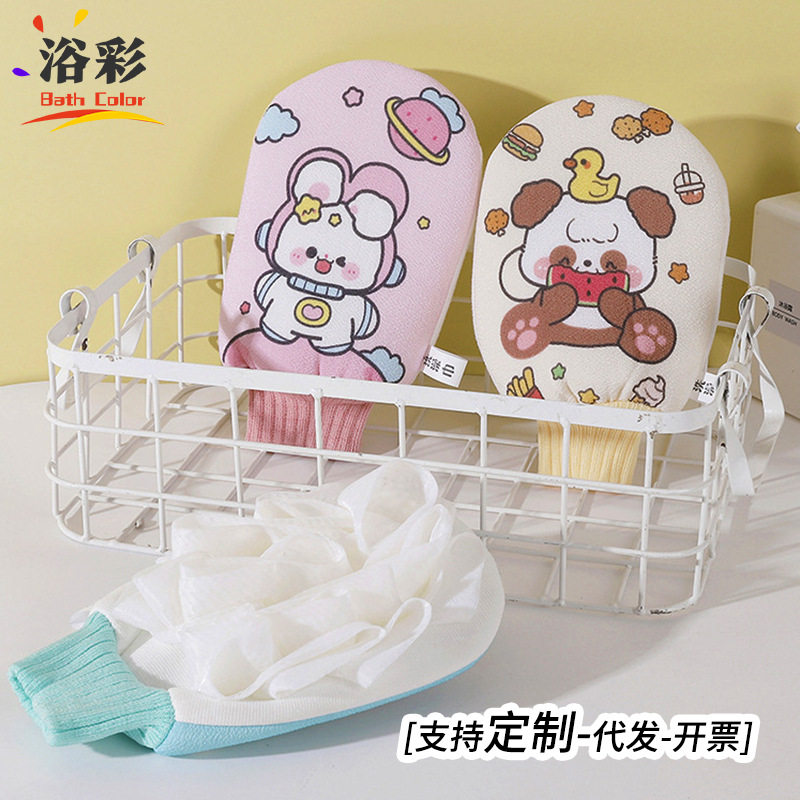 新款搓澡巾双面两用强力搓泥男女不疼家用搓背搓灰洗澡巾手套