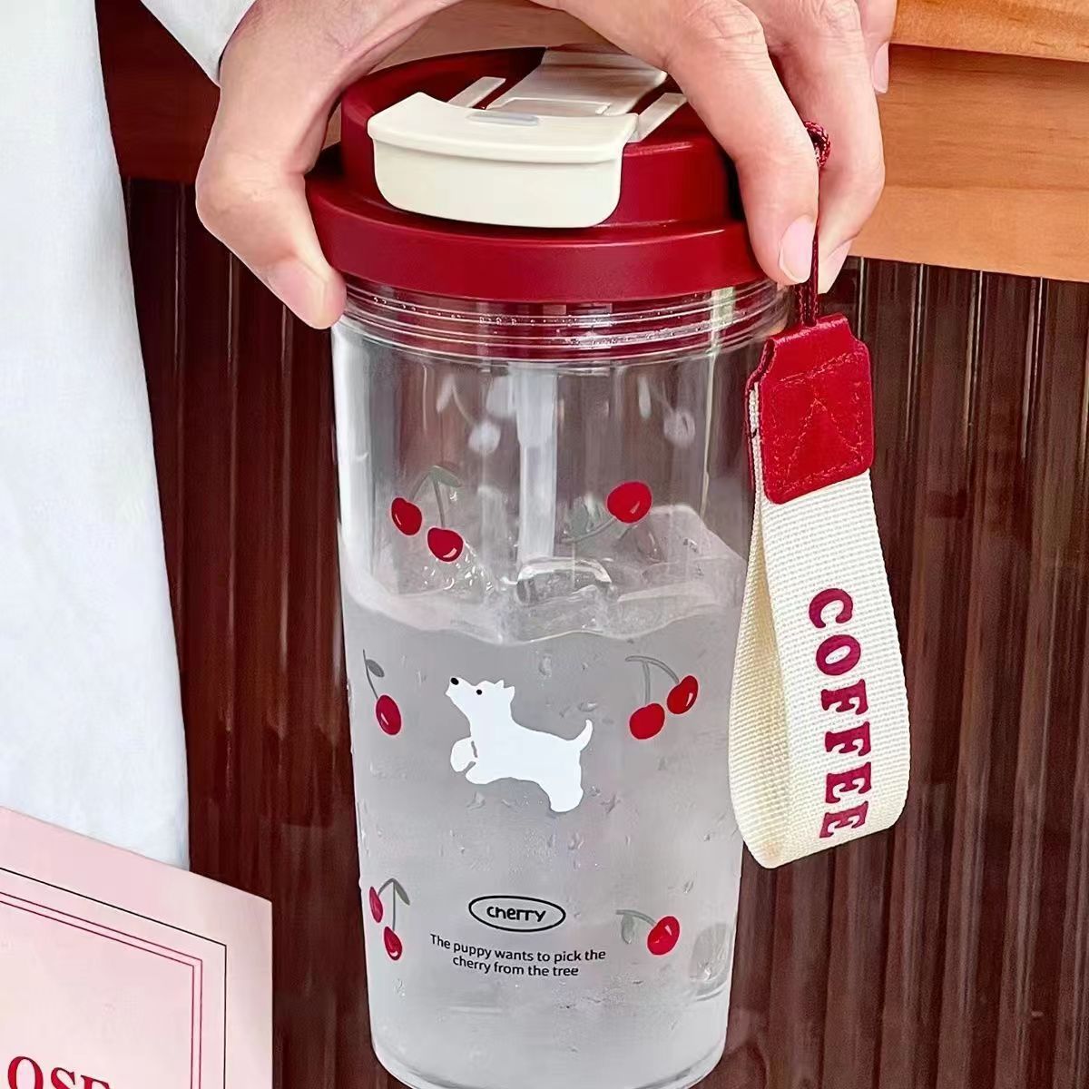 吸管杯学生花茶杯水杯女生随手杯便携吸管塑料杯大容量夏季杯子