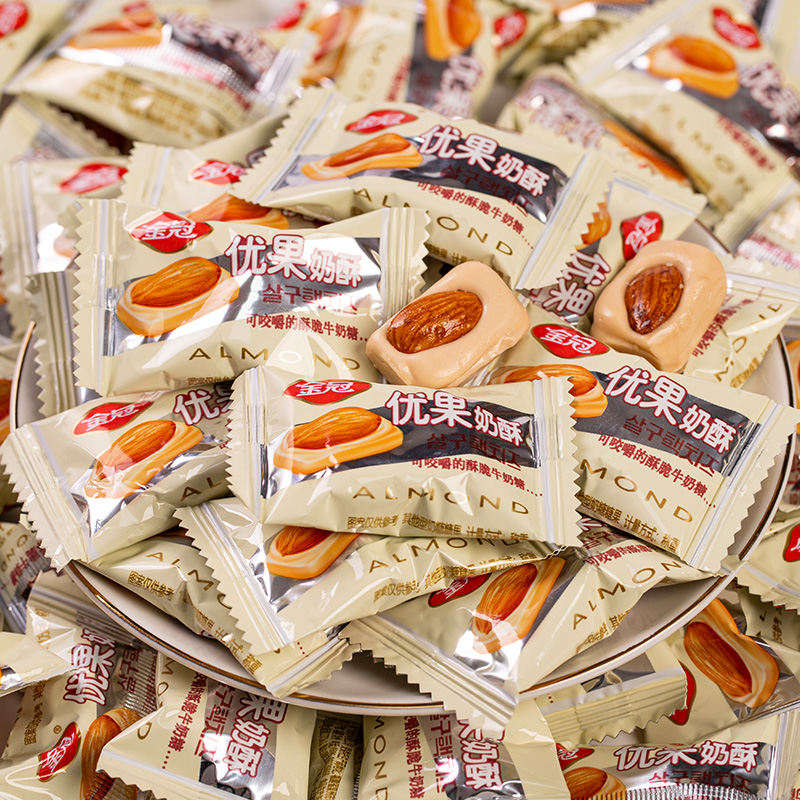 金冠甜心恋仁优果奶酥杏仁糖坚果硬奶糖结婚喜庆糖果休闲小零食品