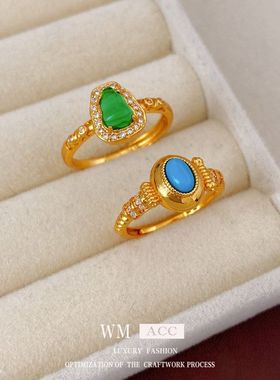 指环气质戒指24手饰高级感沙金