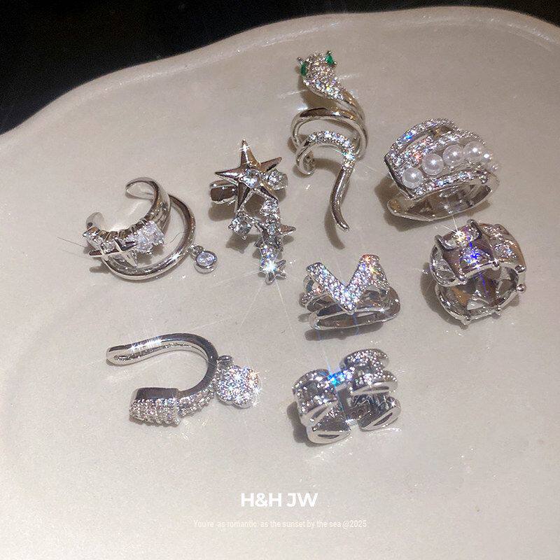 几何耳夹轻奢锆石设计感字母批发