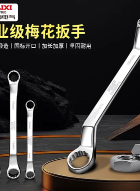 德力西双头梅花扳手高强度眼镜套筒加长扳手27套装开口工具大全小