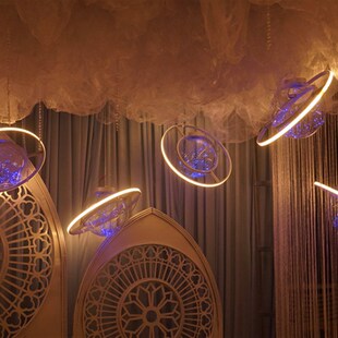 新品2018新款婚庆道具太空星球星空婚礼布置吊灯T橱窗通道留影区
