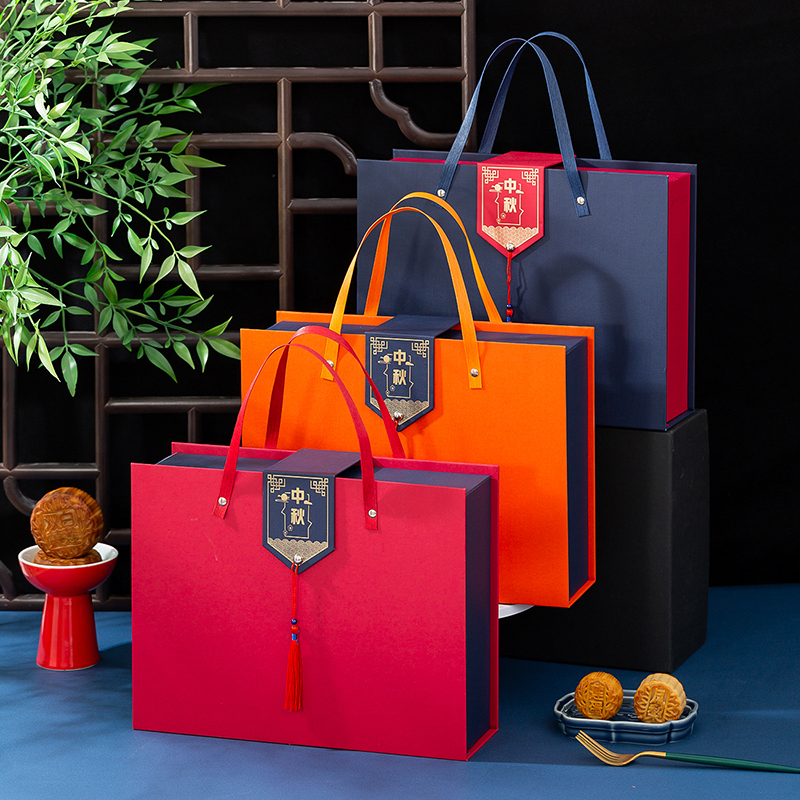 极速档2023新款月饼包装盒礼盒国潮C中秋手提6粒8粒礼品盒子logo