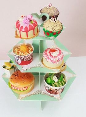 极速3 Tier Cake Stand Hexagon Cupcake Display SHolder Party
