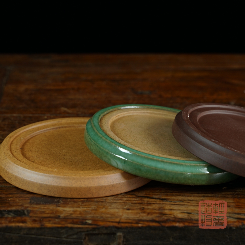 极速轻奢 秦夕洪柴烧茶沫釉紫砂兰D花盆托水底托盘干泡台小壶承轻