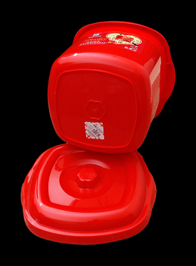 极速婚庆用品大红色米桶喜桶福桶塑料米斗米M缸厨房储米盛米结婚