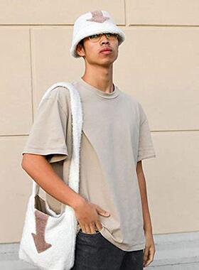 极速Lamb Wool Appa Bucket Hat Winter Warm Fishing CapsZ Faux