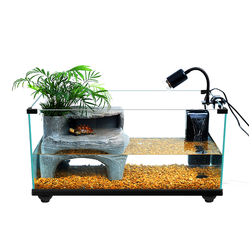 极速乌龟缸带晒台别墅养乌龟的缸专用生态龟缸玻璃底排.鱼缸深水