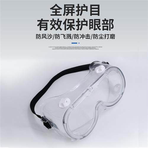 新品护目镜劳保防护眼镜打磨防飞溅防风沙M防工业粉尘防雾透明男