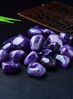 新品乌拉圭天然梦幻紫p水晶原石摆件深紫色矿石标本花盆造景装饰