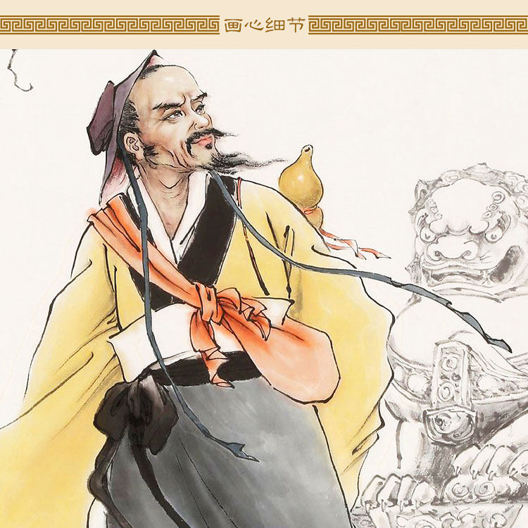 新品华佗行医图 古代中医名医人物画F像 卷轴挂画 诊所药店装饰画
