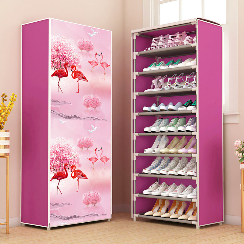 极速鞋架子家用室内好看经济型简易门口放宿O舍布艺鞋柜多层防尘