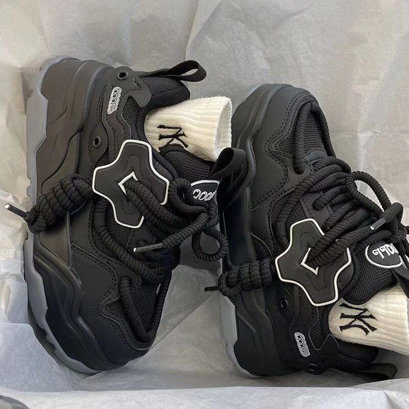 新品男鞋厚底增高面包鞋子s男款2026新款夏季透气防臭学生黑色德