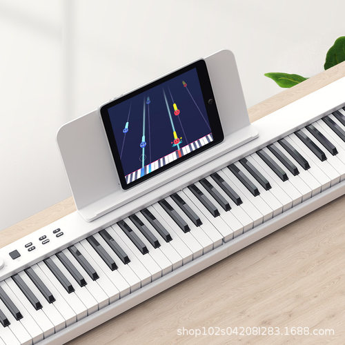 新品折叠式手卷钢琴88键盘学生版成人练习移动随S身电子钢琴初学
