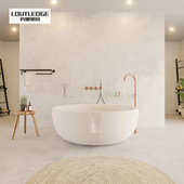 极速白色圆形酒店民宿1米3 x1米5哑光人造石成人浴池浴盆浴桶浴缸