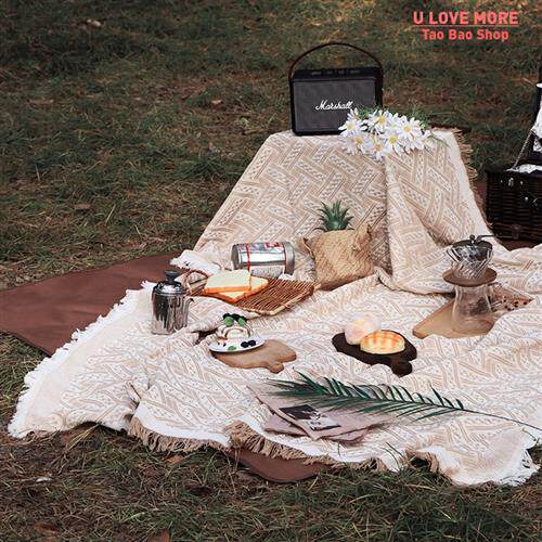 新品Knitting Picnic Throw Blanket Outdoor MPicnic Mat Soft S
