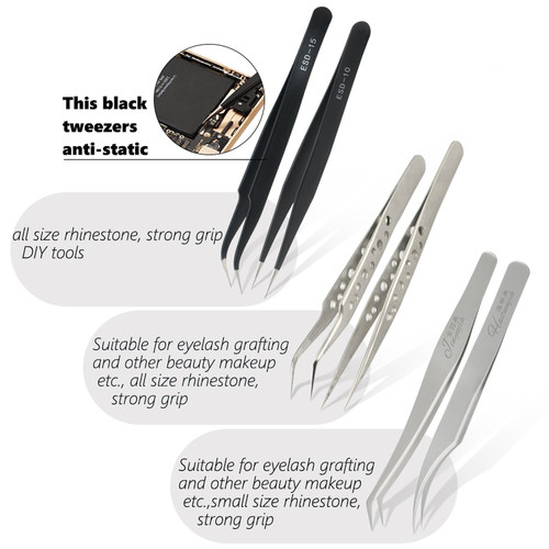 新品Qiao Excellent oQuality Tweezers Bend+Straight New Stain