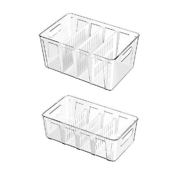 Transparent Storage Bin Fridge Box with Handles Freezer
