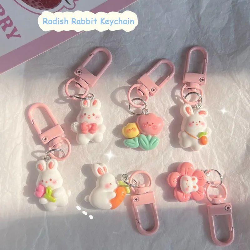 Mini Rabbit Keychain Cute Cartoon Backpack Decoration Fashio