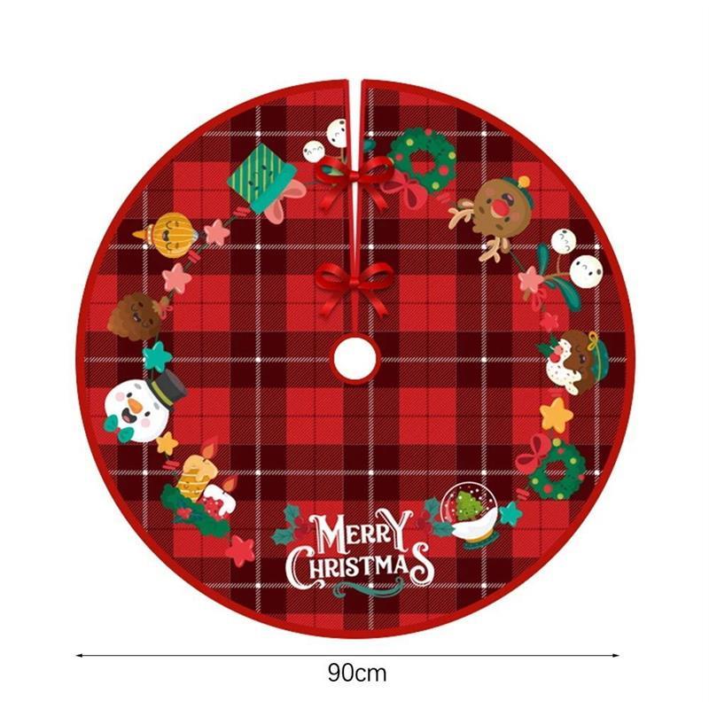 60Cm 90Cm Christmas Tree Skirt Red Santa Claus Snowman Elk C