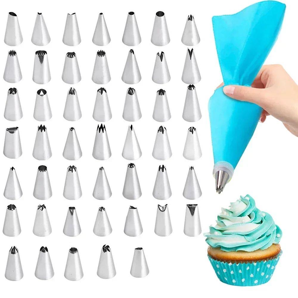 8/10/16Pcs/Set Silicone Pastry Bag Tips Kitchen Cake Icing P