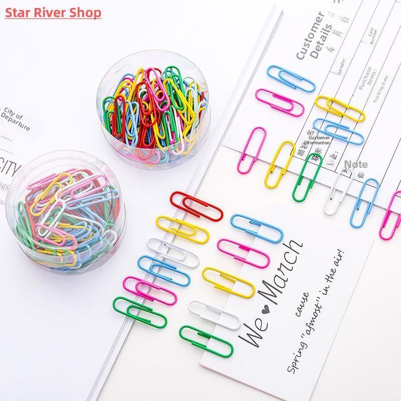 50pcs/box Rainbow Colored Paper Clip Metal Clips Memo Clip B