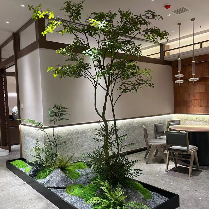 松雨仿真绿枫树摆件绿植造景装饰