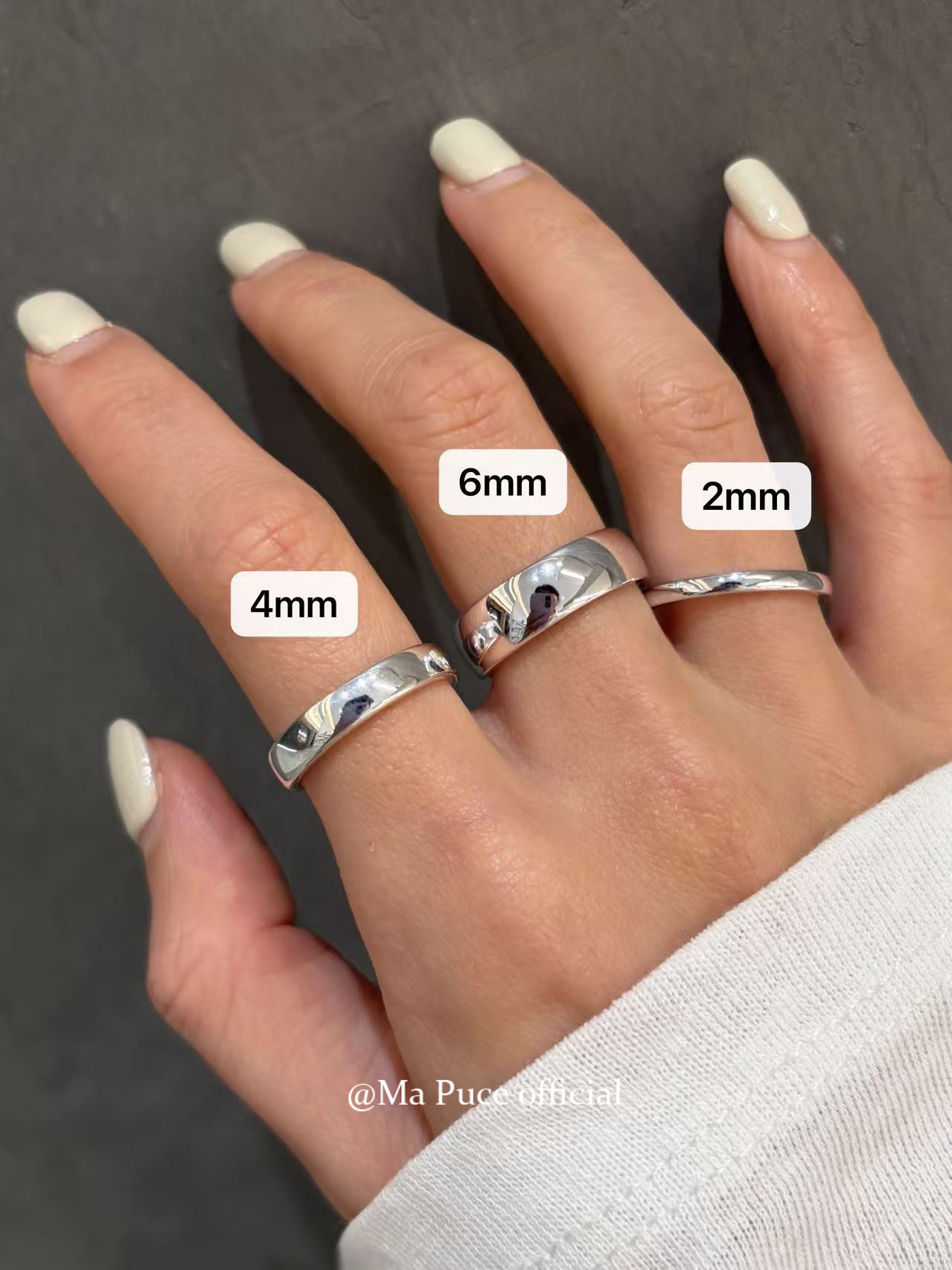 mapuce 韩国南大门s925纯银简约素圈戒指基础款ins叠戴高级光面