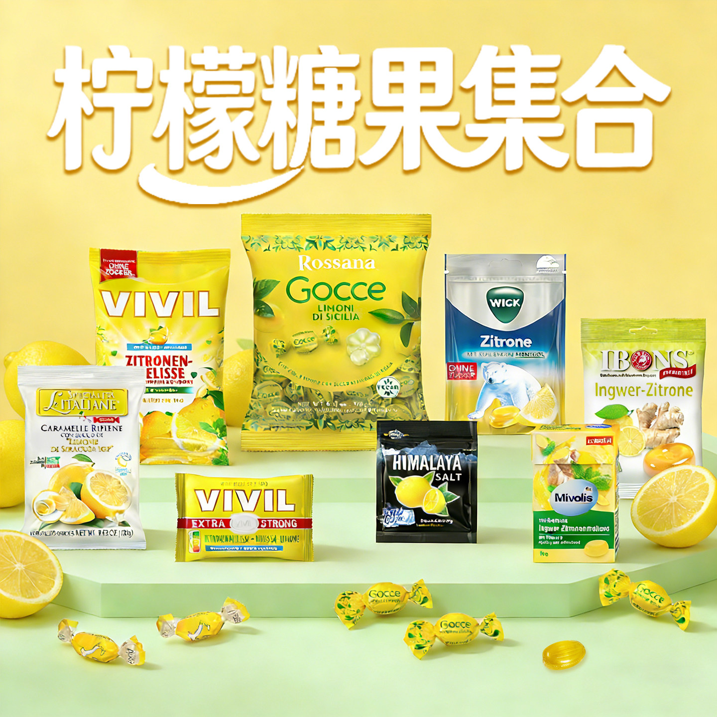 【柠檬味糖果集合】进口薄荷糖水果糖酸甜硬糖夹心糖清新解腻糖果
