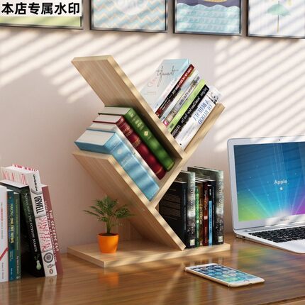 创意彩色储物架 桌面树形书架简易置物架 学生桌上收纳架