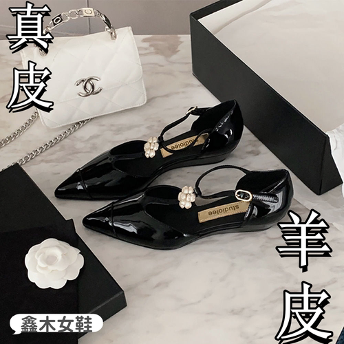 葡萄妈studiolee卢浮美人~小尖头山茶花中空凉鞋后包低跟玛丽珍鞋