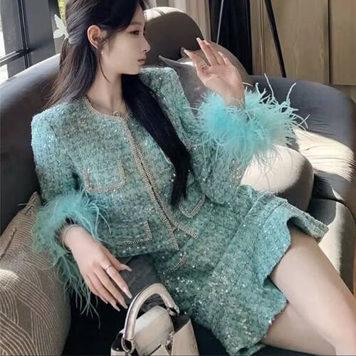 LDTJ高定套装绿色秋新蓝