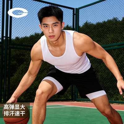 夏季健身服男速干紧身衣运动跑步篮球训练服压缩无袖上衣透气JS11
