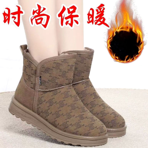 新款冬季北京妈妈靴女布鞋加绒棉鞋防滑保暖雪地加厚休闲靴子时尚