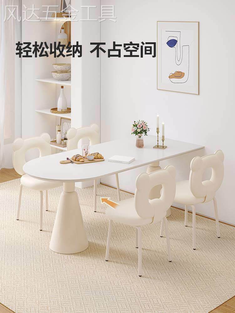 轻奢餐椅家用餐桌靠背椅子北欧现代简约高级感咖啡厅可旋转网红椅