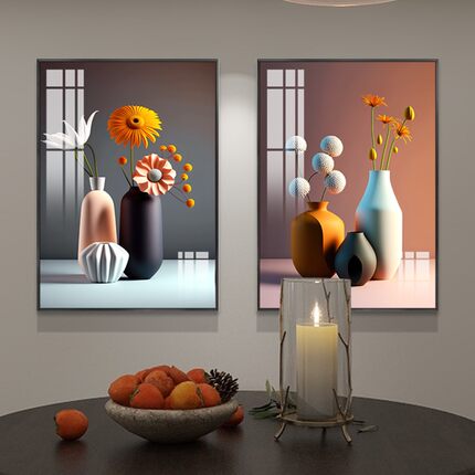 轻奢奶油风餐厅装饰画高档立体感饭厅挂画现代简约抽象壁画艺术画