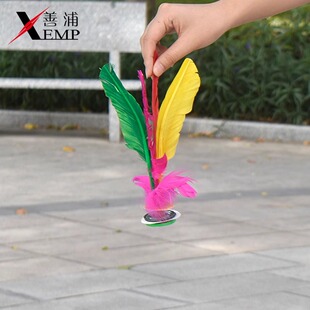 毽子A1pq801-老式彩色鸡毛耐踢毽健身初学者羽毛运动用品