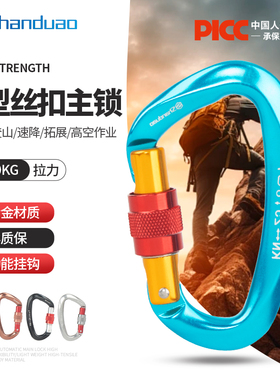 户外主锁小D型攀岩登山快挂锁扣攀登承重装备安全扣挂扣攀岩主锁