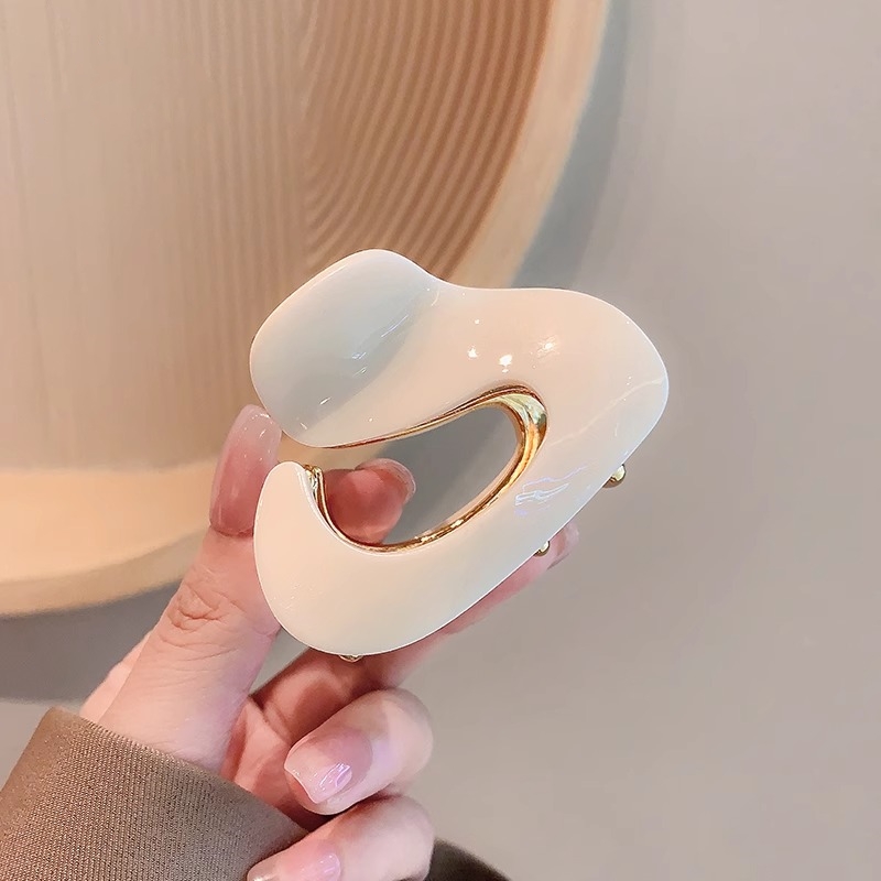 高级感醋酸乳白抓夹后脑勺鲨鱼夹