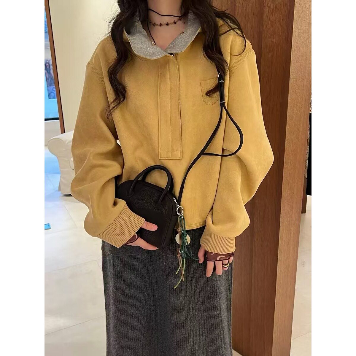 卫衣女上衣时尚休闲宽松慵懒风高领连帽半开襟卫衣薄款女式卫衣