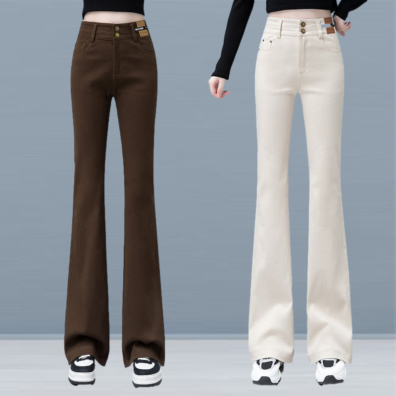 欣美菲微喇裤长裤修身高腰促销