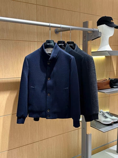 休闲半高领夹克外套 轻奢羊毛混纺保暖时尚 老钱风男装 25秋冬新款